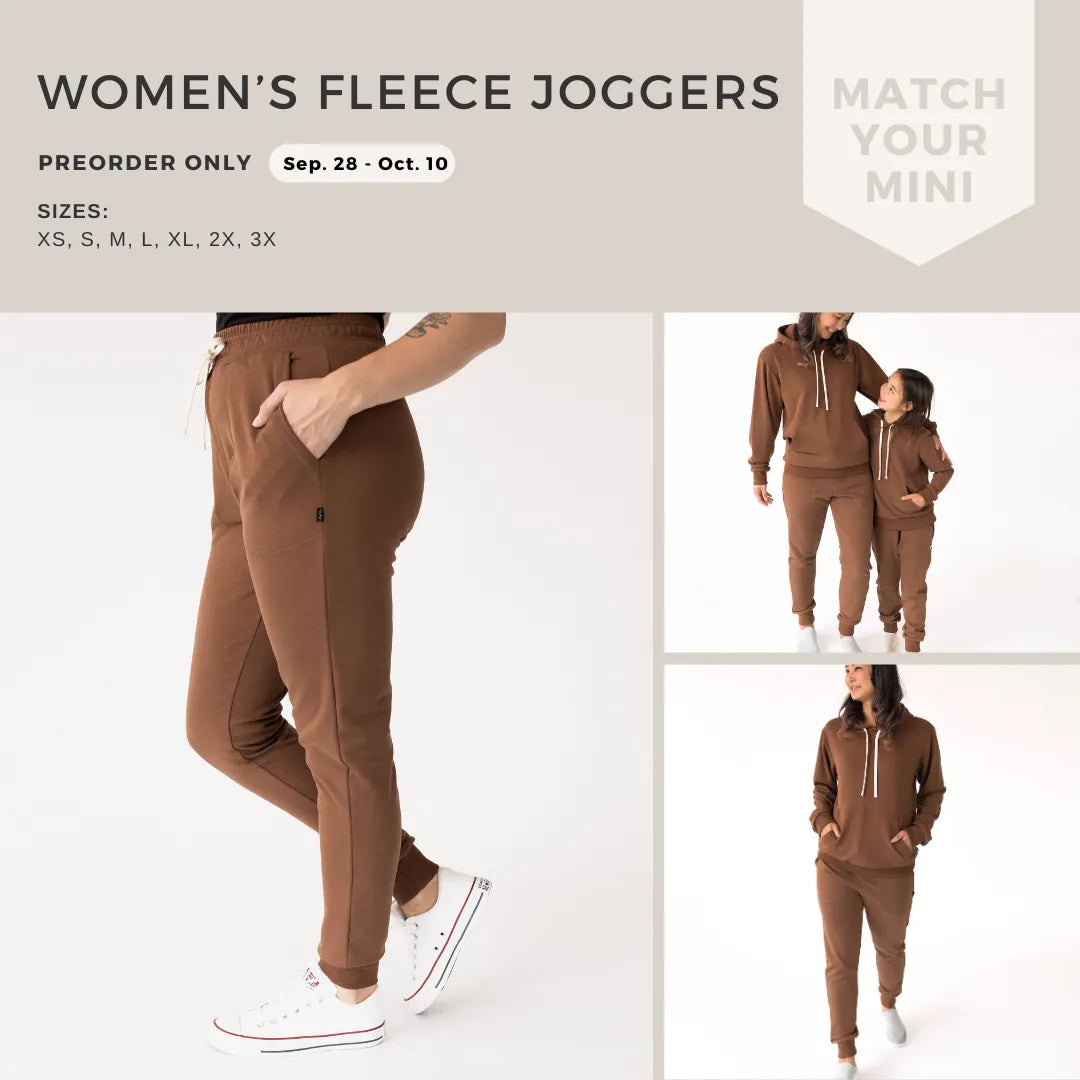 Fleece-Lined Drawstring Joggers | Chestnut