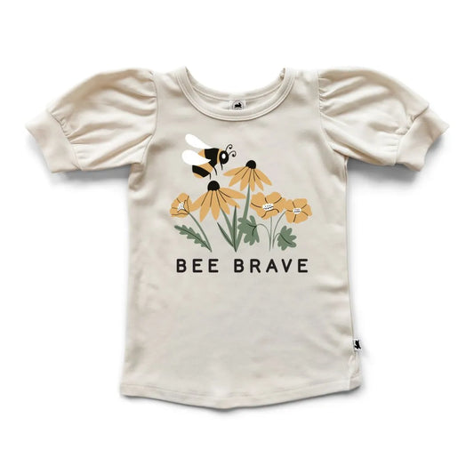 'Bee Brave' Bamboo Alice Top | Cream