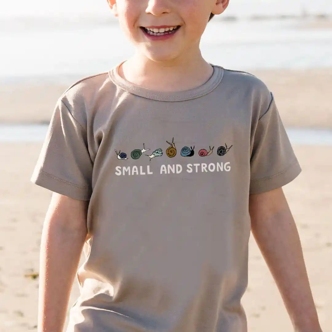 'Small and Strong' Bamboo Slim-Fit T-Shirt | Stone