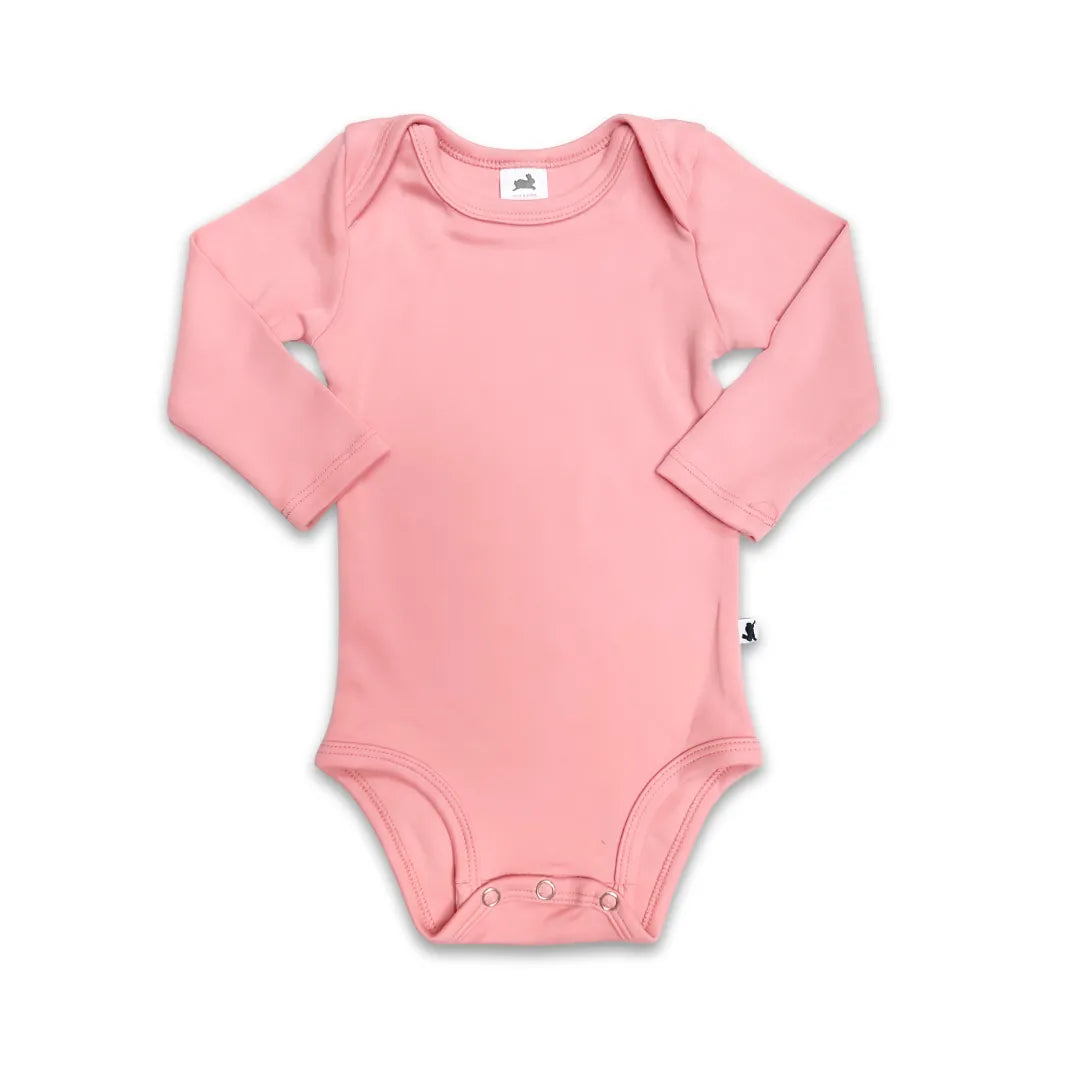 Baby Long-Sleeve Bamboo Onesie | Solid Colours