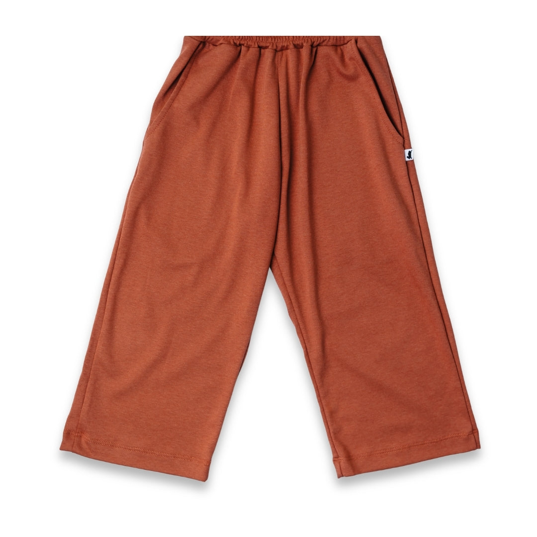 Youth Bamboo Wide Leg Pants | Burnt Brick