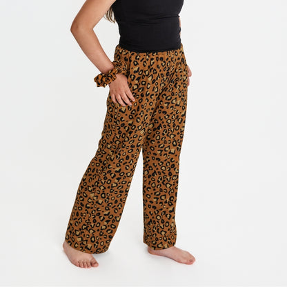 Youth Bamboo Wide Leg Pants | Bronze Leopard