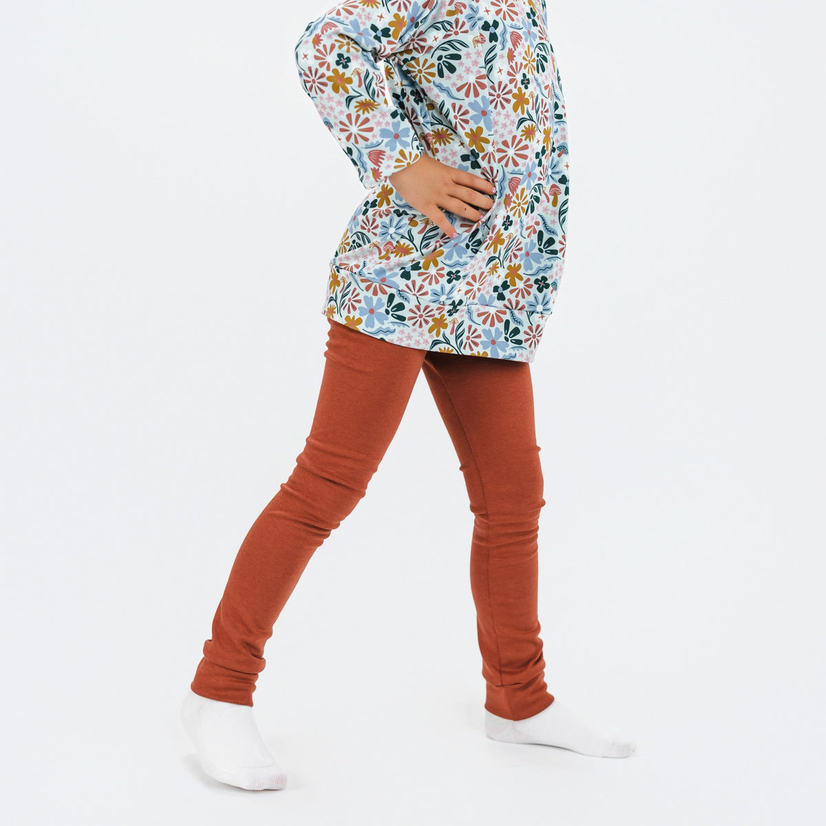 Kids' Bamboo Leggings | Burnt Brick