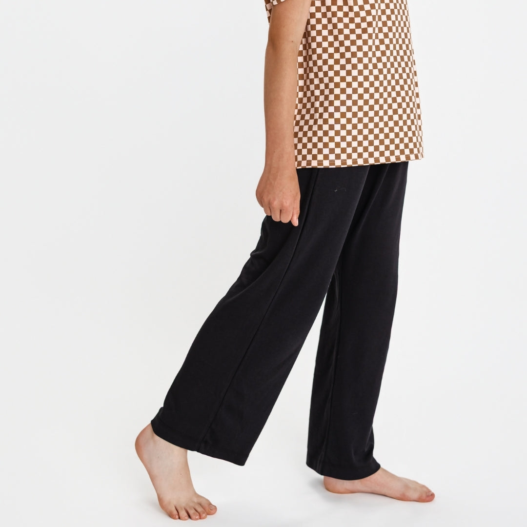 Youth Bamboo Wide Leg Pants | Black