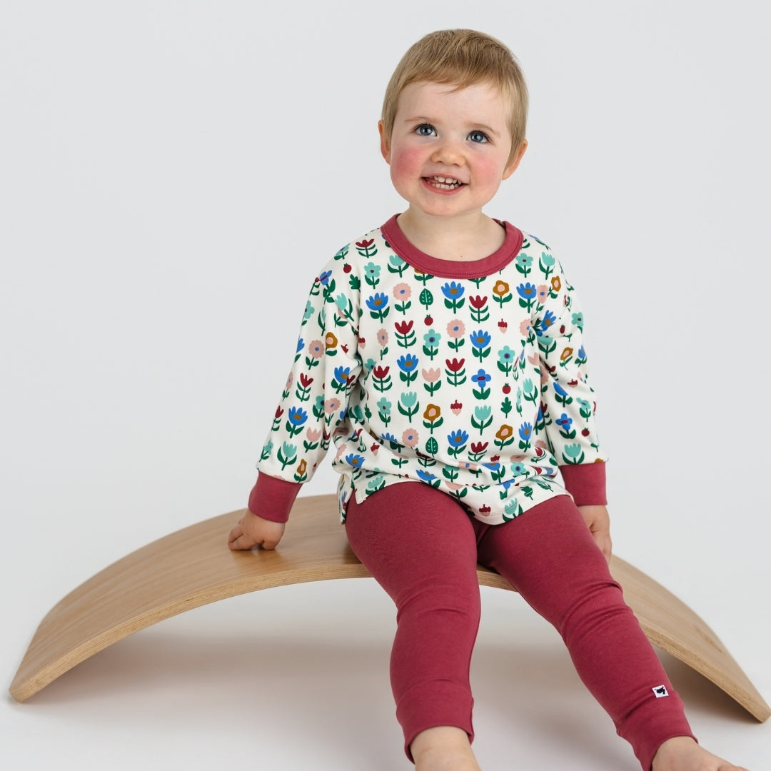 Baby/Kids' Bamboo Relaxed Long Sleeve T-Shirt | Block Floral