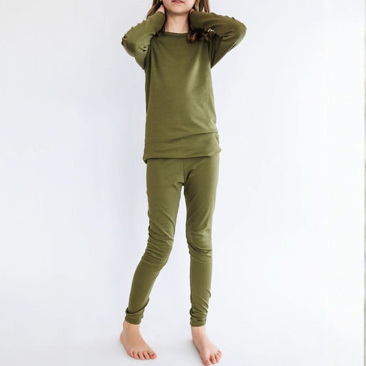 Youth 2-Piece Bamboo Long Sleeve Snug-Fit Lounge Set | Antique Floral