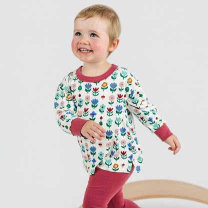 Baby/Kids' Bamboo Relaxed Long Sleeve T-Shirt | Block Floral