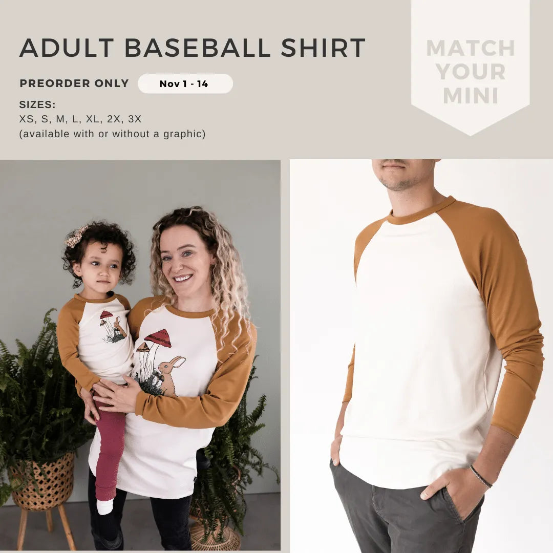 Whimsical Rabbit' Bamboo Baseball Raglan Shirt