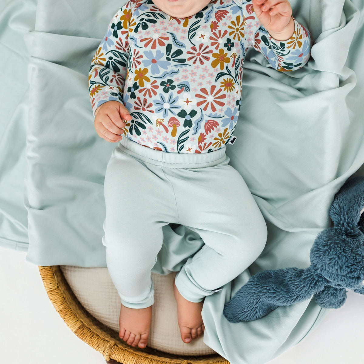 Bamboo Baby Capsule Gift Box | Floating Floral & Misty Blue