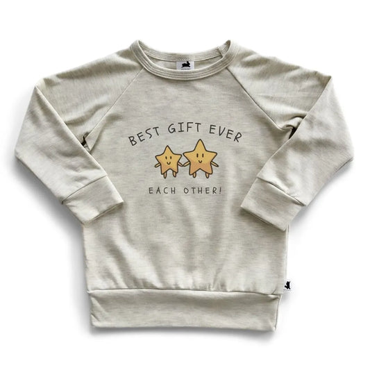 'Best Gift Ever' Stars Bamboo Pullover | Ash