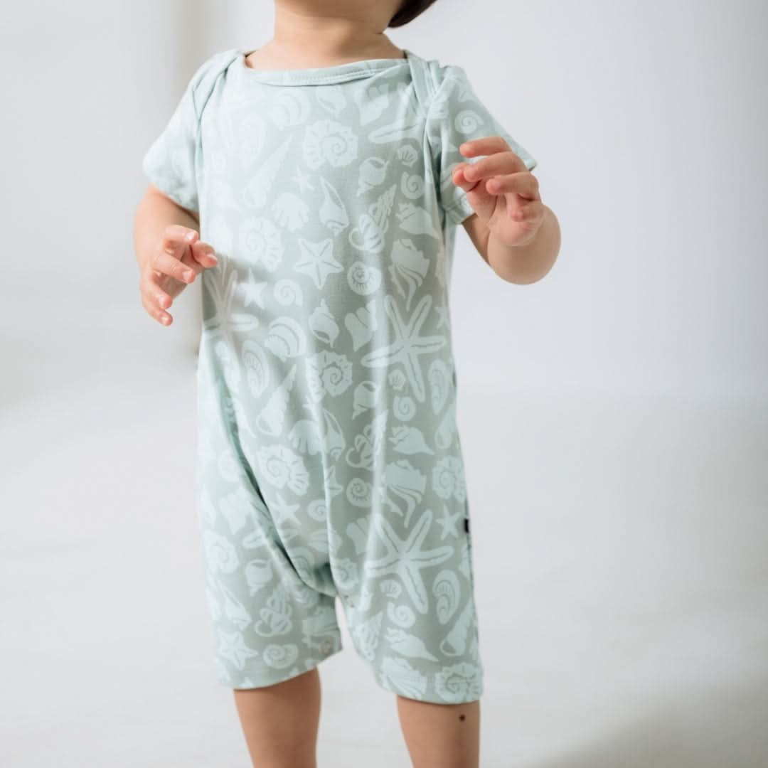 Baby Bamboo Shorts Romper | Seaside Scuttle - additional view