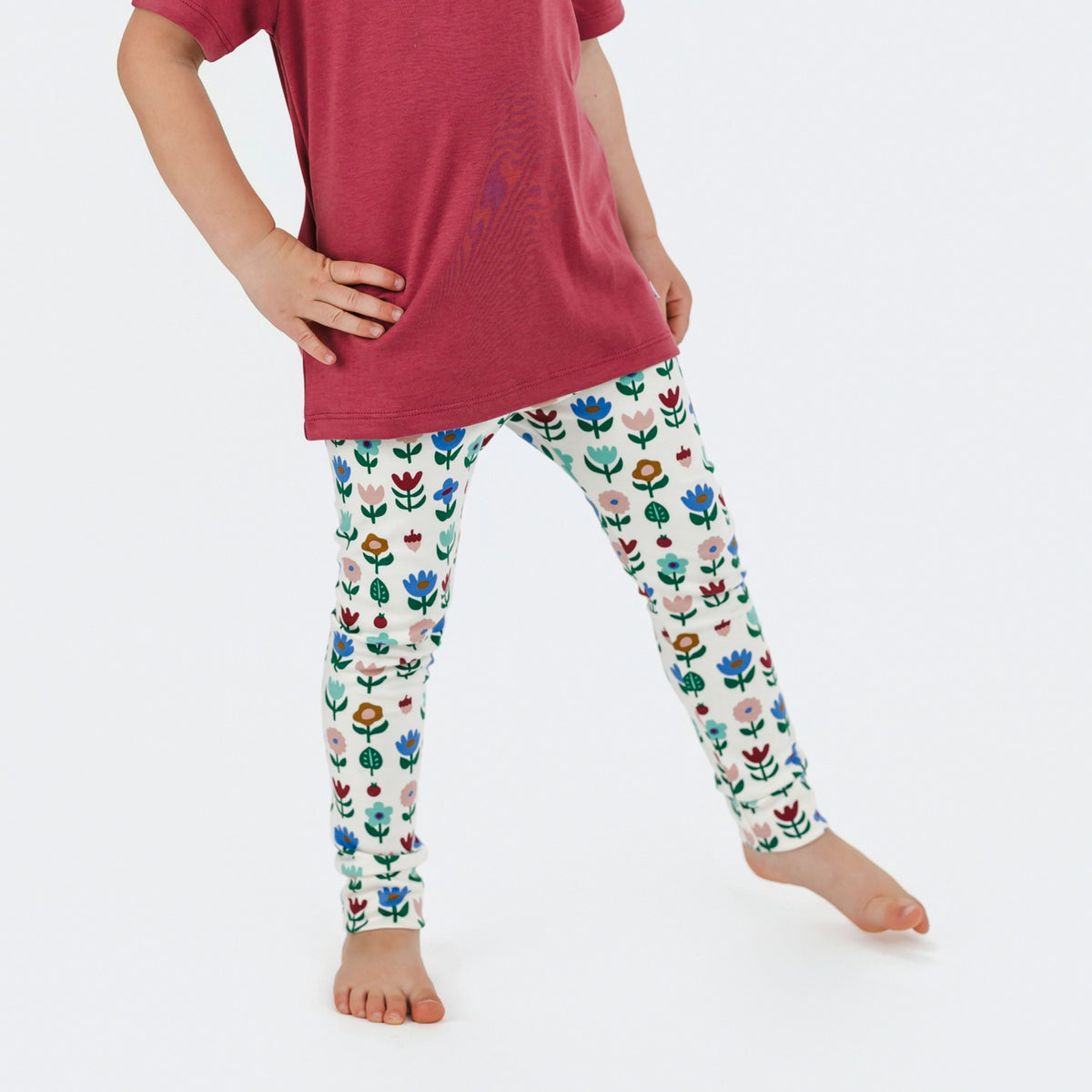 Kids' Bamboo Leggings | Block Floral