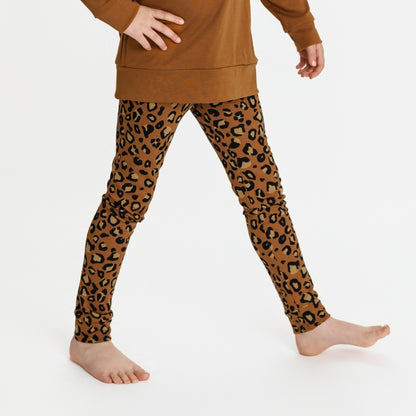 Youth Bamboo Leggings | Bronze Leopard