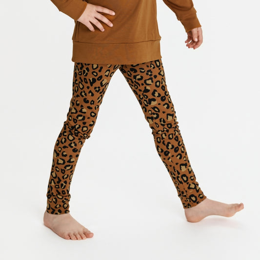 Youth Bamboo Leggings | Bronze Leopard