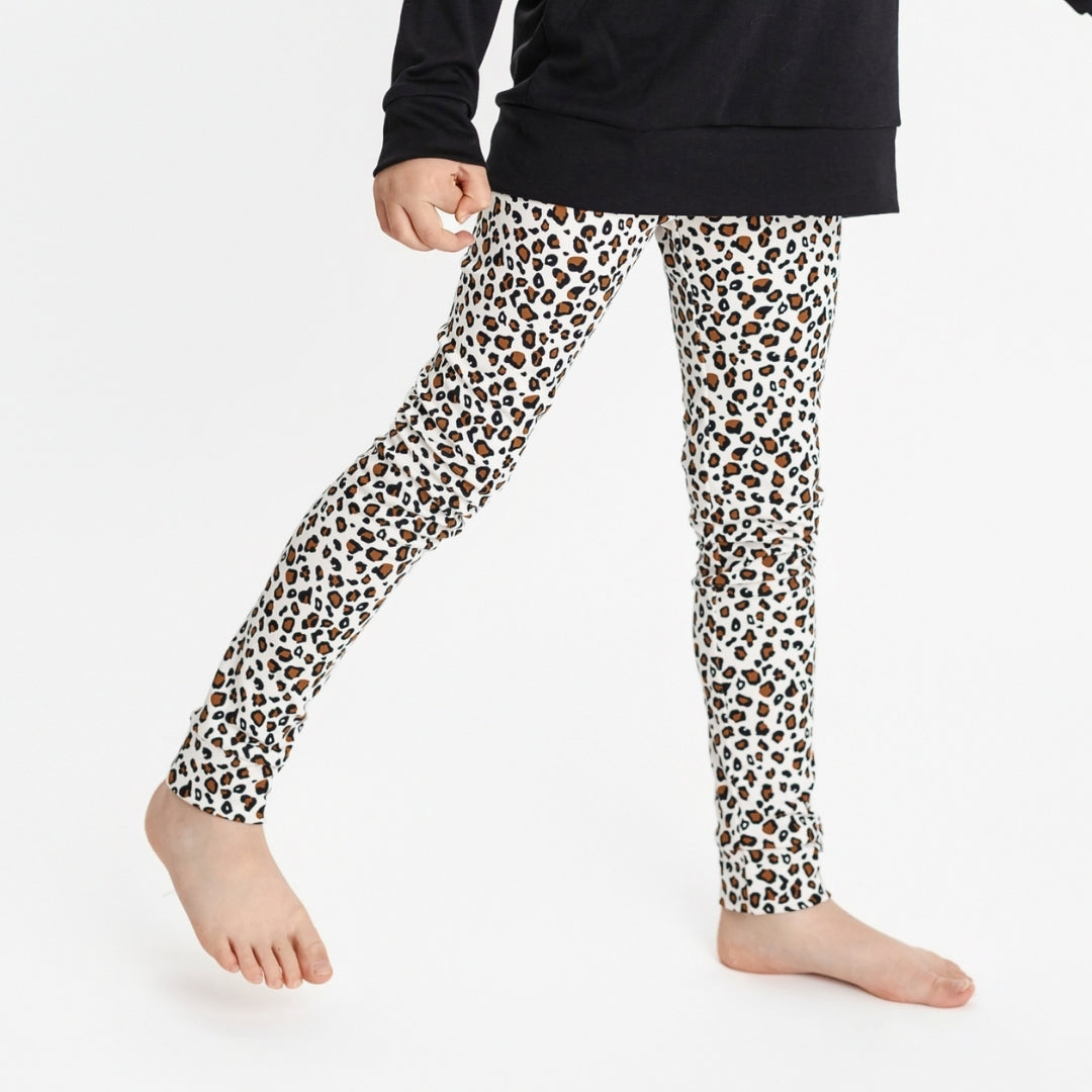 Youth Bamboo Leggings | Snow Leopard