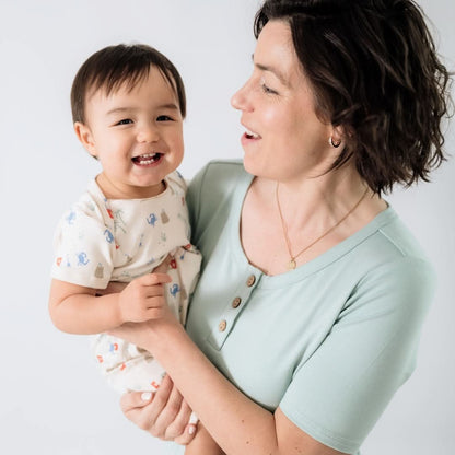 Baby Bamboo Shorts Romper | Seaside Scuttle - additional view