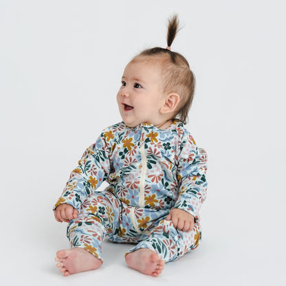 Bamboo Baby Zipper Footed Bodysuit | Floating Floral