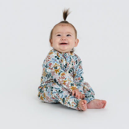 Bamboo Baby Zipper Footed Bodysuit | Floating Floral