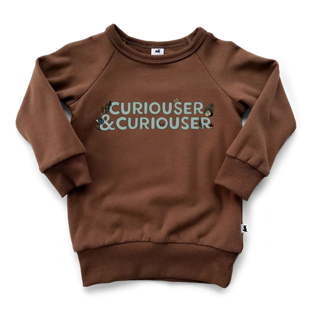 'Curiouser & Curiouser' Bamboo Fleece-Lined Pullover | Chestnut
