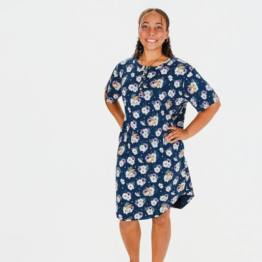 Ladies’ Bamboo Winslow Dress with Placket | Celestial Floral