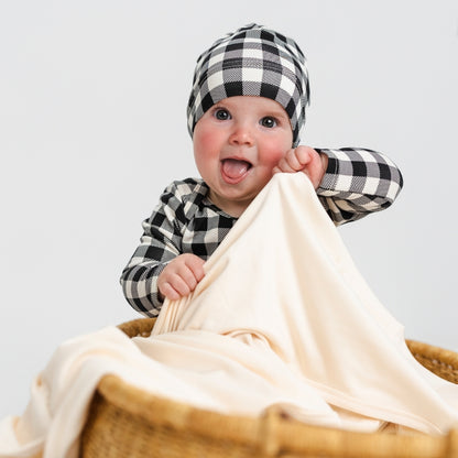 Bamboo Baby Capsule Gift Box | Bison Plaid & Cream