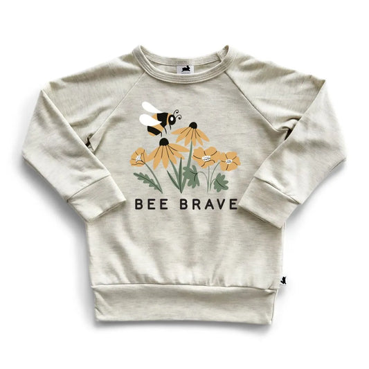 'Bee Brave' Bamboo Pullover | Ash