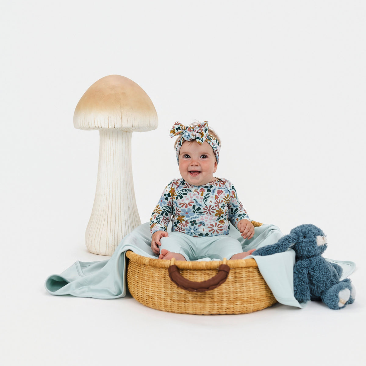 Bamboo Baby Capsule Gift Box | Floating Floral & Misty Blue