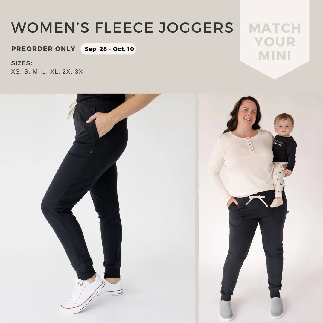 Fleece-Lined Drawstring Joggers | Black
