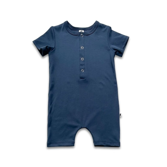 Bamboo Baby Shorts Romper | Navy