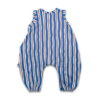 Baby Bamboo Terry Romperall with Snaps | Scandi Stripe