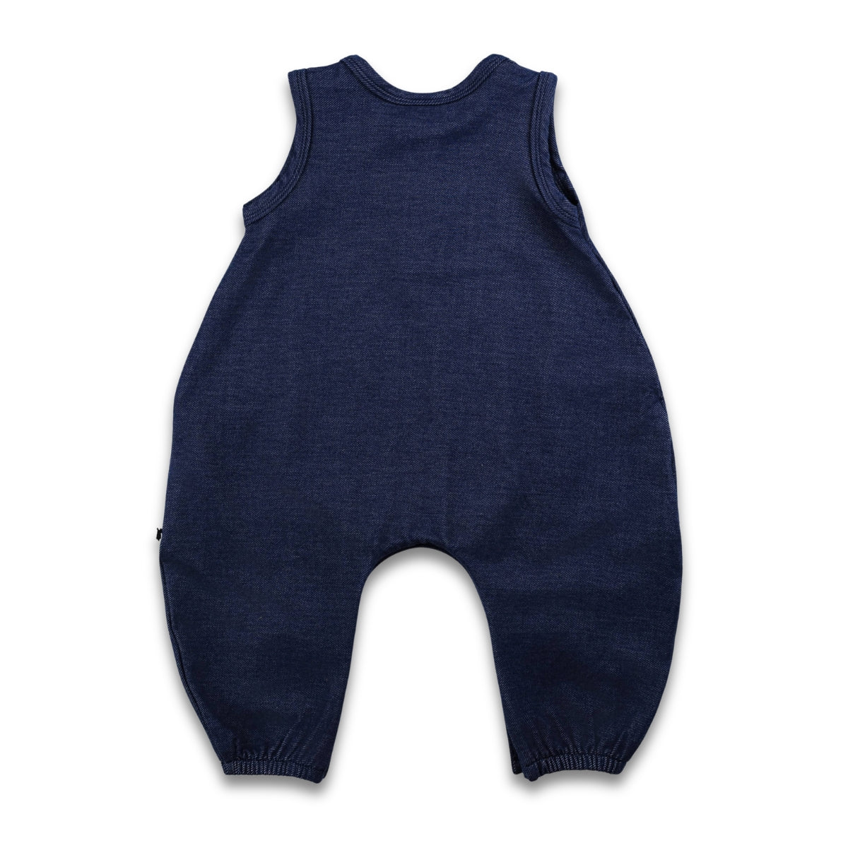 Baby Bamboo Terry Denim Romperall with Snaps | Blue Denim