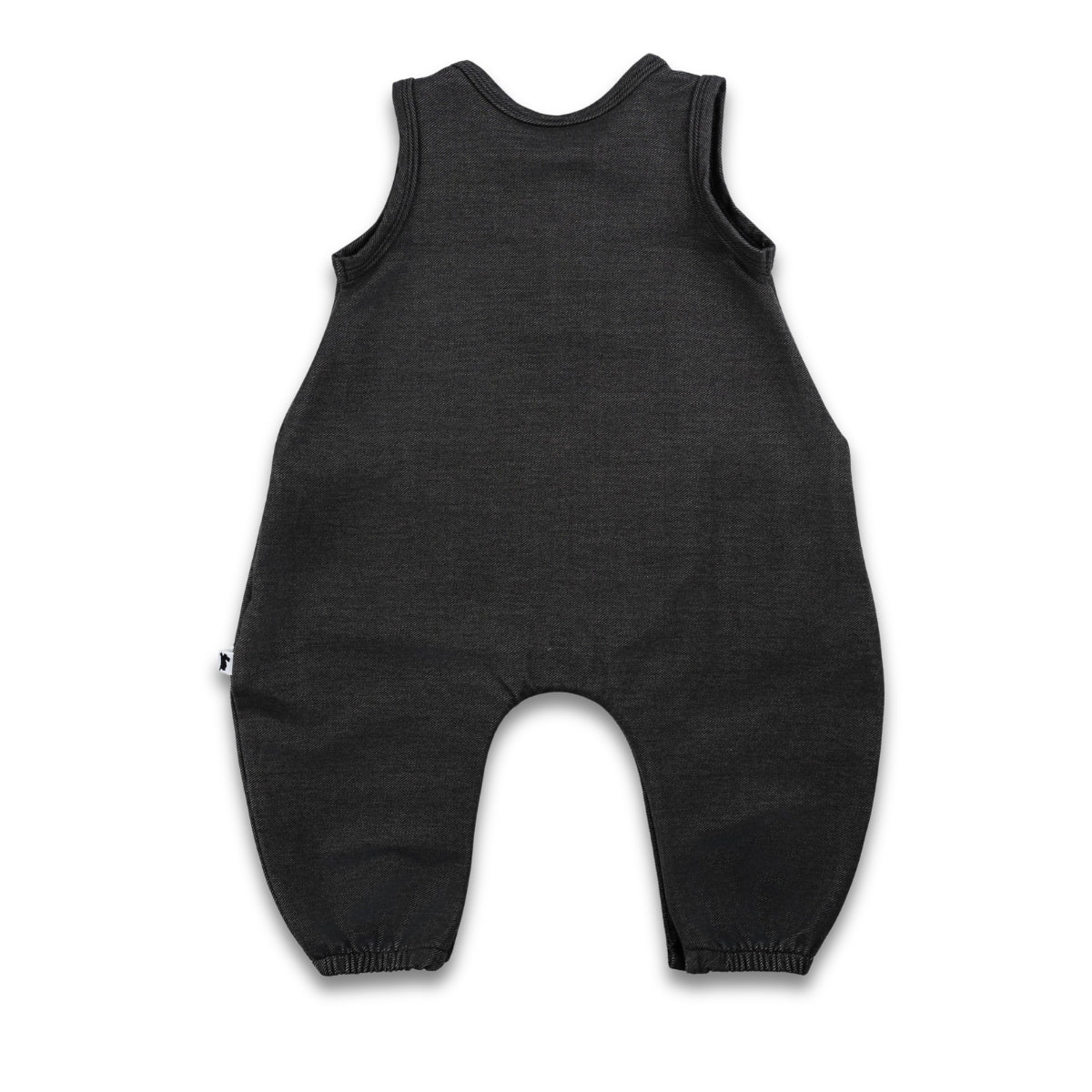 Baby Bamboo Terry Denim Romperall with Snaps | Charcoal Denim