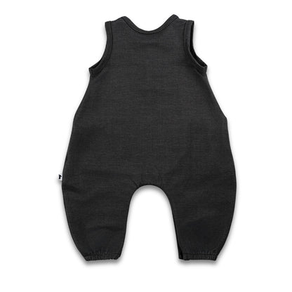 Baby Bamboo Terry Denim Romperall with Snaps | Charcoal Denim