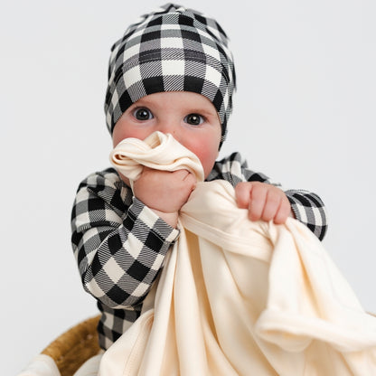 Bamboo Baby Capsule Gift Box | Bison Plaid & Cream