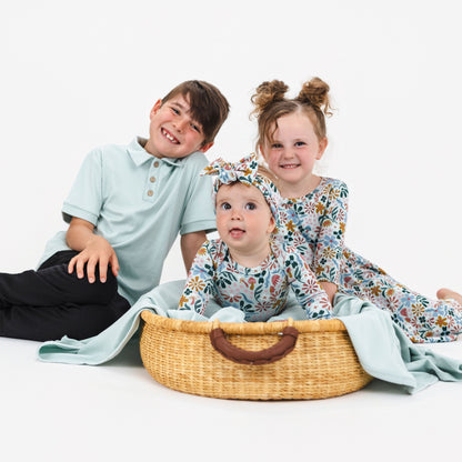 Bamboo Baby Capsule Gift Box | Floating Floral & Misty Blue