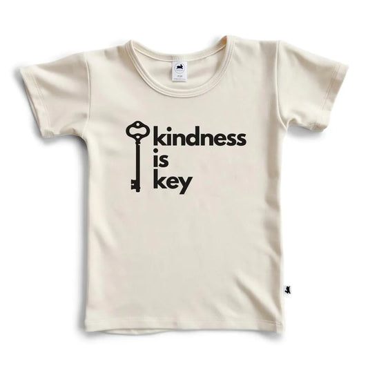 'Kindness Is Key' Bamboo Slim Fit T-shirt | Cream