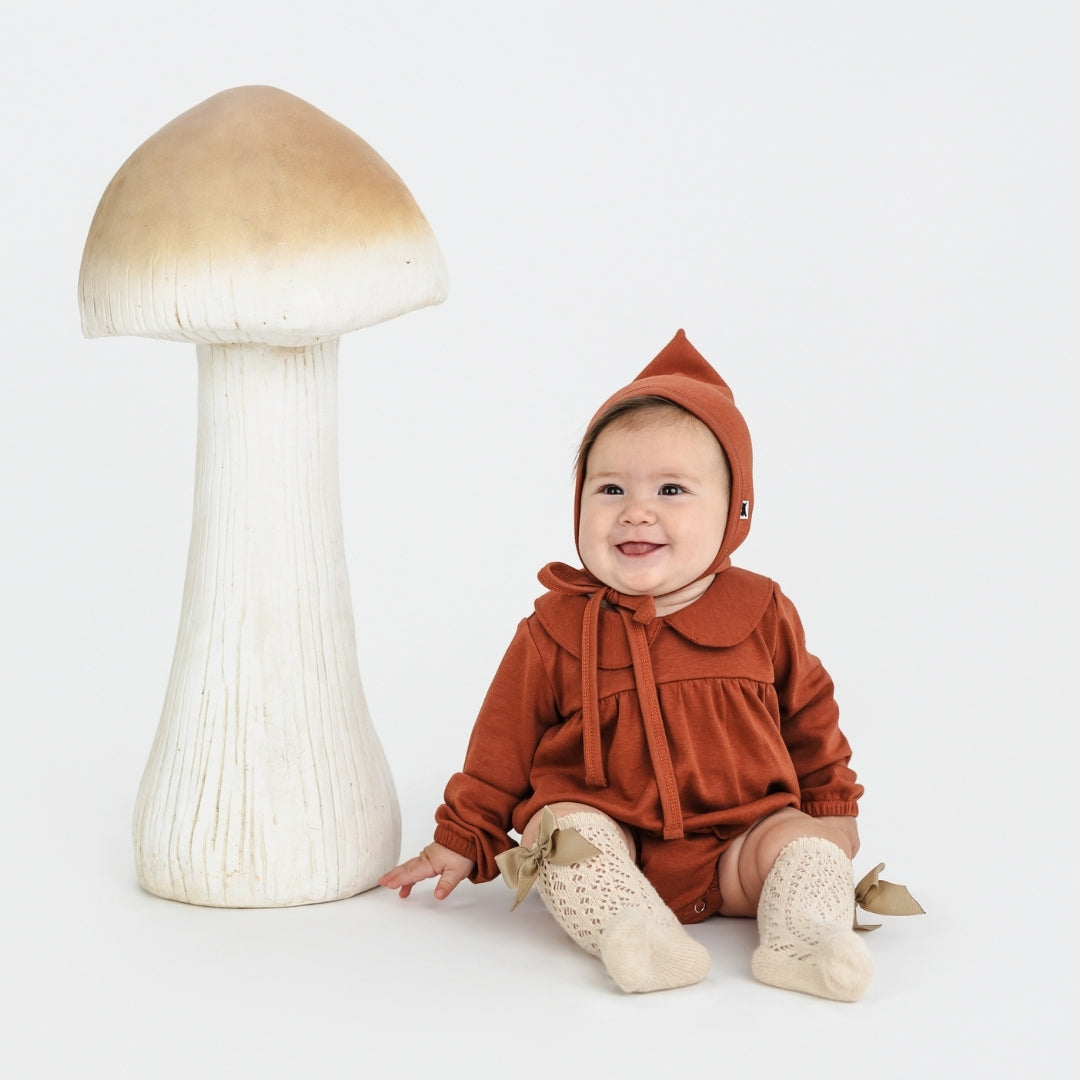 Baby Bamboo Bubble Romper | Burnt Brick