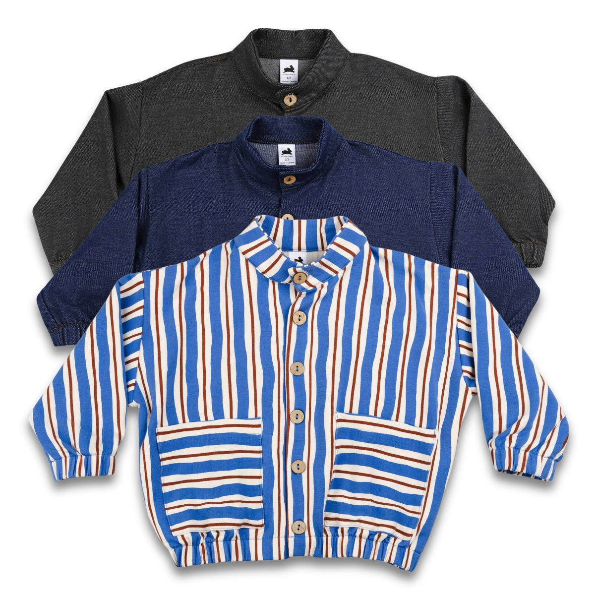 Kids' Bamboo Terry Echo Jacket | Scandi Stripe