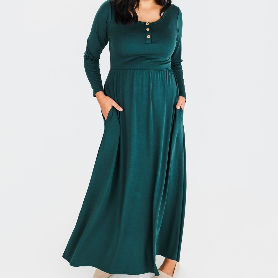 Ladies' Bamboo Long Sleeve Fit and Flare Dress | Juniper