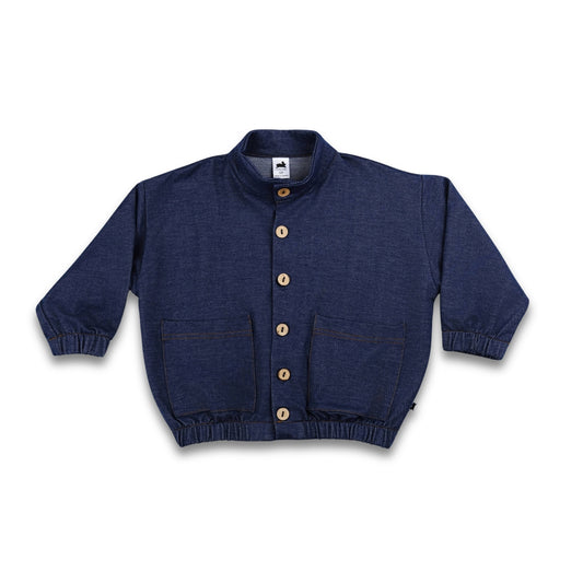 Kids' Bamboo Terry Denim Echo Jacket | Blue Denim