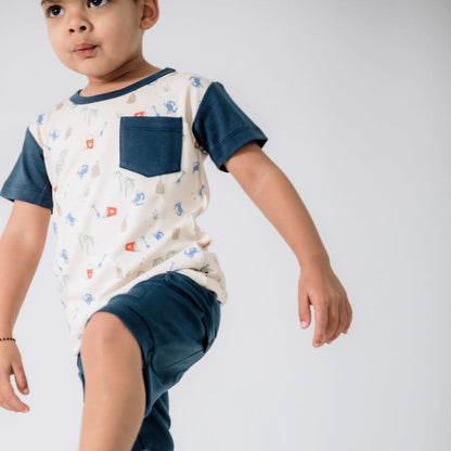 Baby/Kids' Bamboo Pocket T-Shirt | Sunkissed - additional view