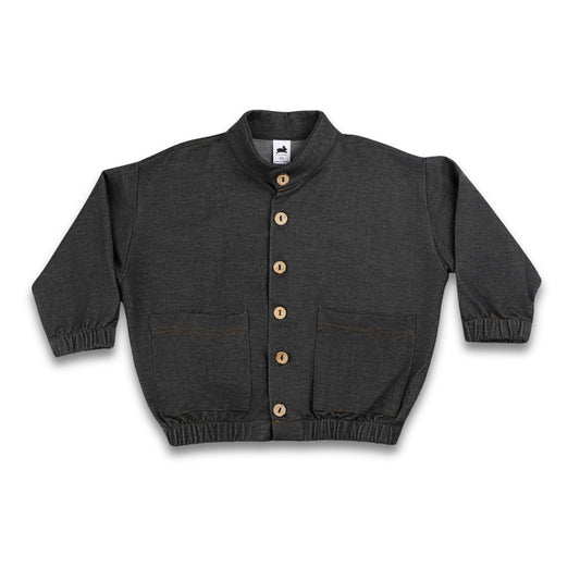 Youth Bamboo Terry Denim Echo Jacket | Charcoal Denim