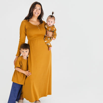 Ladies' Bamboo Long Sleeve Fit and Flare Dress | Umber
