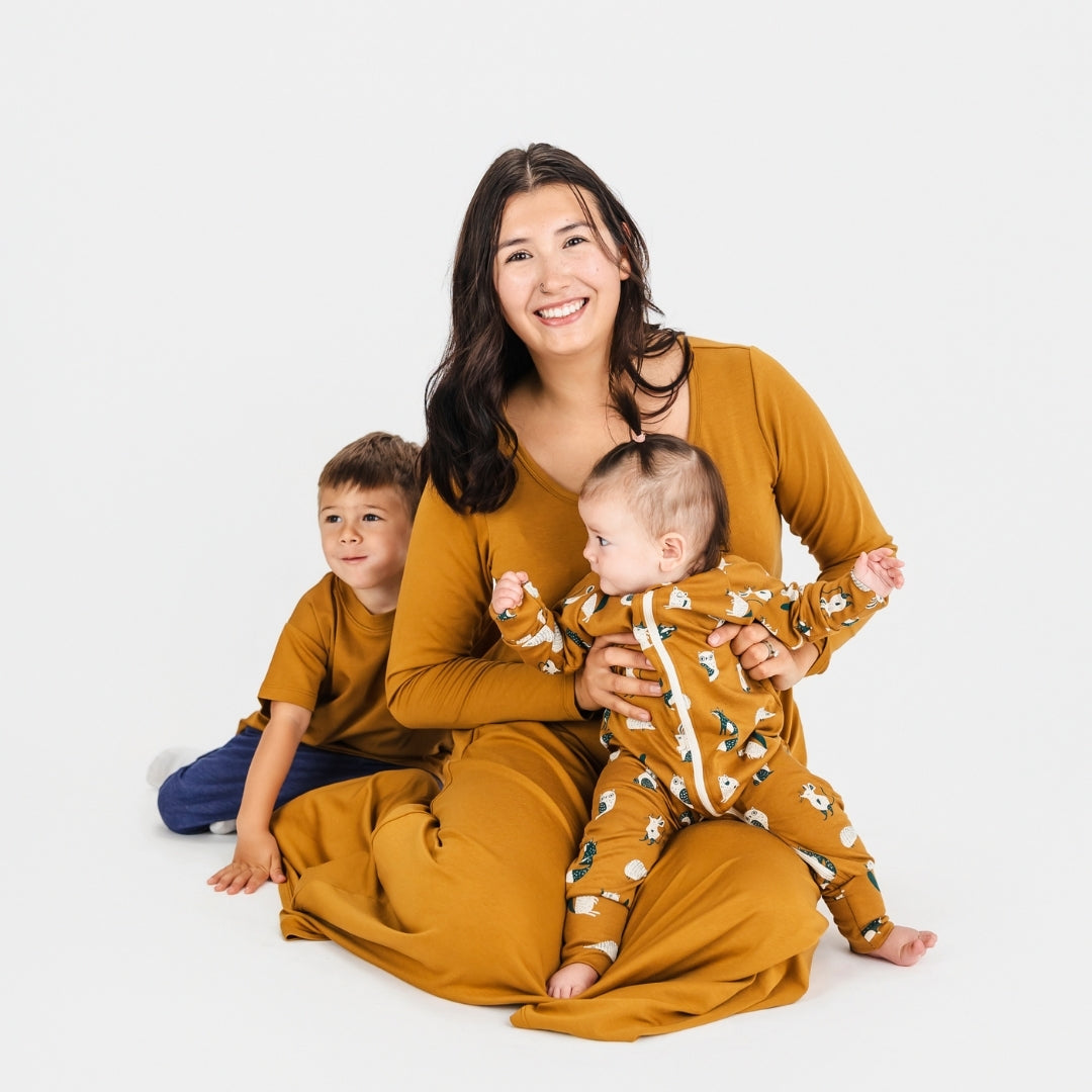 Ladies' Bamboo Long Sleeve Fit and Flare Dress | Umber