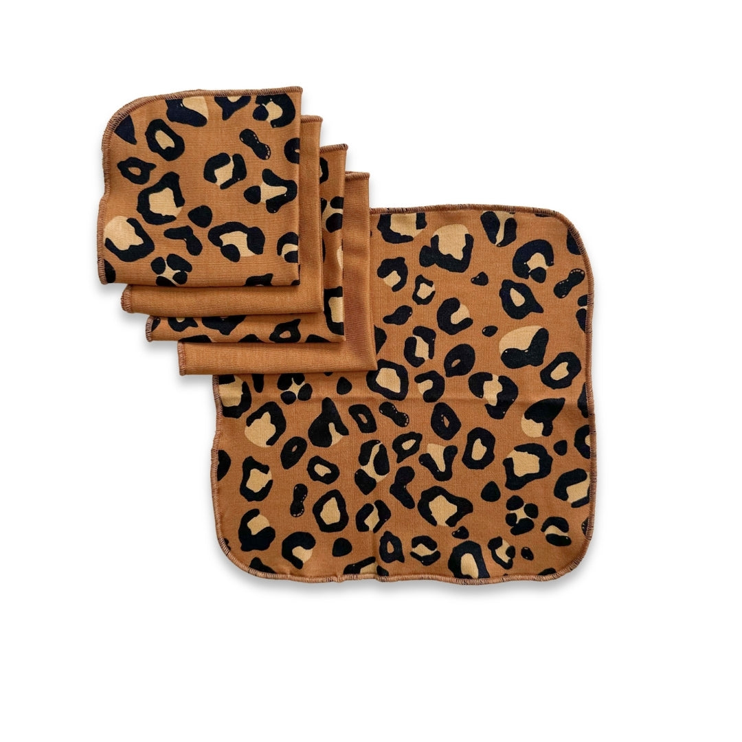 Baby Bamboo Washcloths (Pack of 5) | Bronze Leopard
