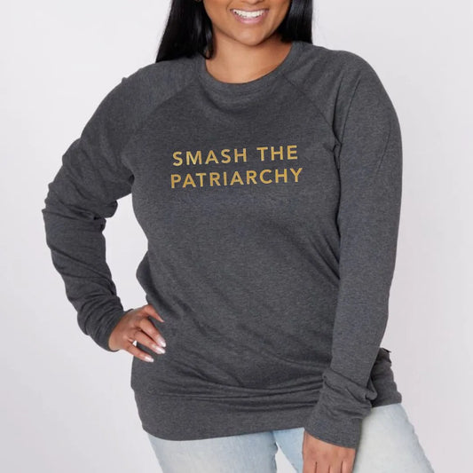 Adult Unisex 'Smash the Patriarchy' Bamboo Pullover | Charcoal