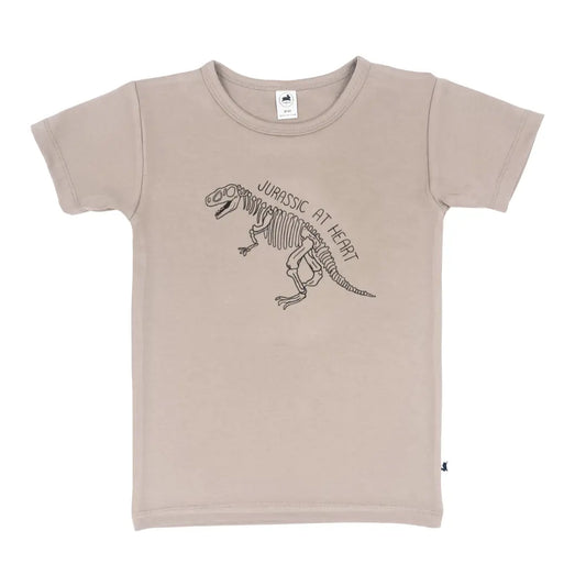 'Jurassic at Heart' Bamboo Slim-Fit T-Shirt | Stone