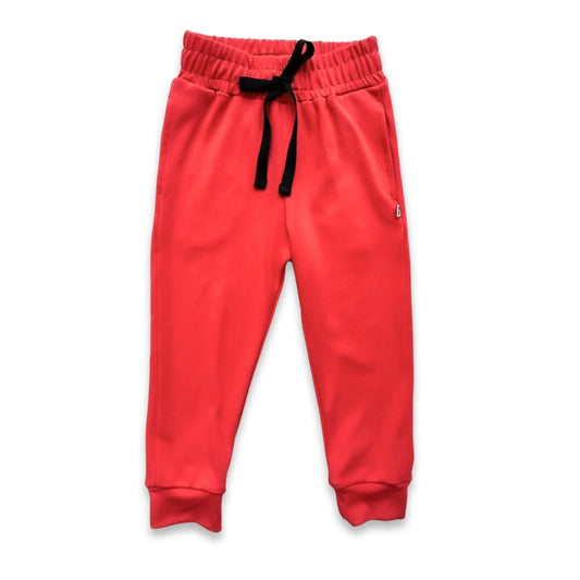 Kids Lightweight Bamboo Joggers in red with black drawstring, made for comfort and style alt_CanadaDay