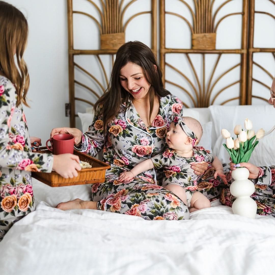 Ladies’ Bamboo Long Sleeve Button-Up Lounge Set | Palm Fronds