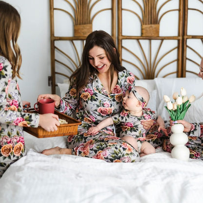 Ladies’ Bamboo Long Sleeve Button-Up Lounge Set | Palm Fronds